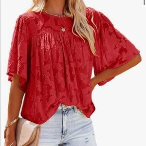 Flowy red top